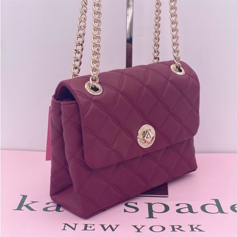 Kate Spade Natalia Quilted Leather Small Flap Crossbody Shoulder Bag